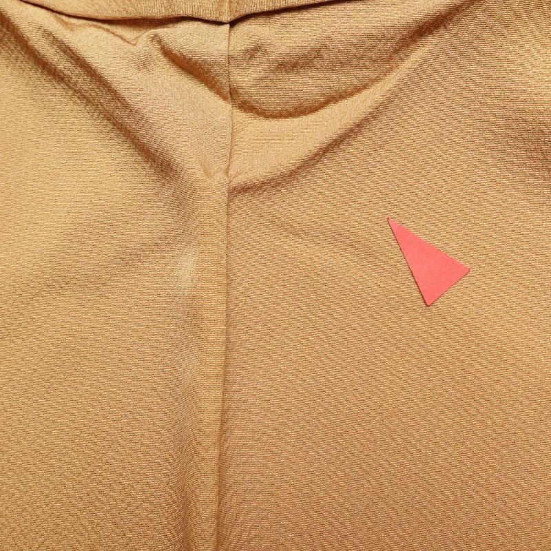 訪問着 縮緬 正絹 共八掛 幾何学柄・抽象柄 袷仕立て 茶_画像30