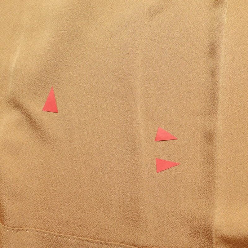 訪問着 縮緬 正絹 共八掛 幾何学柄・抽象柄 袷仕立て 茶_画像32