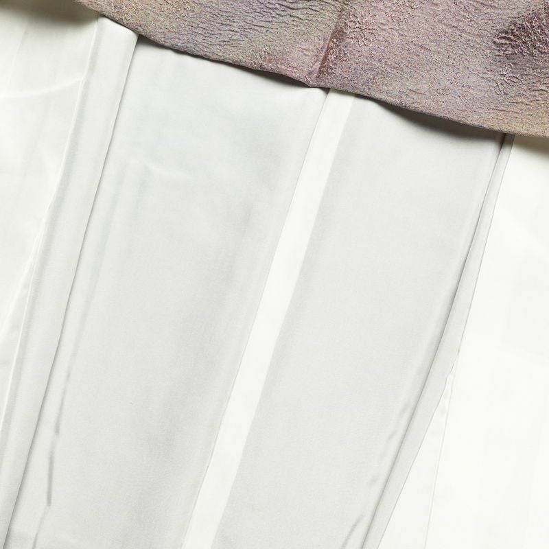 小紋 美品 徳川蒔絵 正絹 ぼかし 木の葉・植物柄 袷仕立て 紫・藤色_画像24