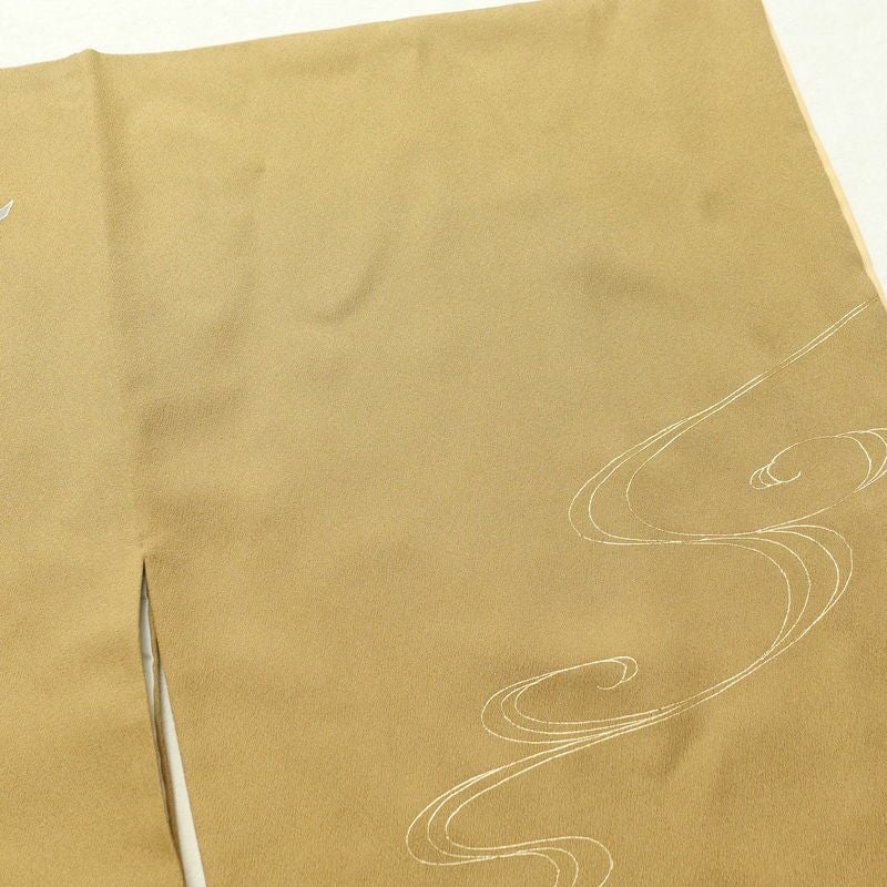 付け下げ 一つ紋付き 金彩 正絹 附下 身丈157cm 裄丈63cm 古典柄 袷仕立て 茶_画像19