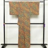 小紋 細合俊男 縮緬 総柄 着物 正絹 身丈162cm 裄丈66cm 古典柄 袷仕立て 多色使い_画像2