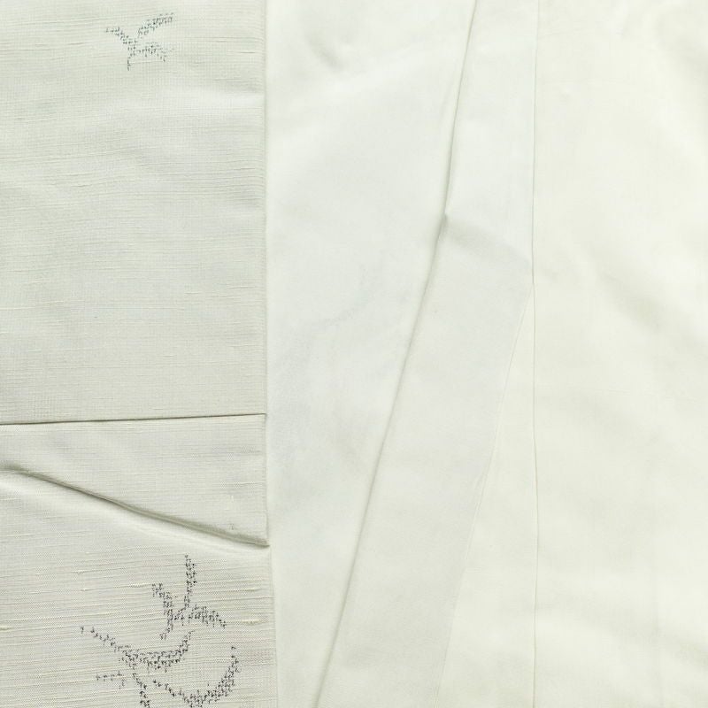 紬 良品 しつけ糸付き 小紋柄 正絹 人物・動物柄 身丈161cm 裄丈66cm 袷仕立て グレー_画像24