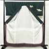 付け下げ 美品 しつけ糸付き 正絹 箔 身丈161.5cm 裄丈69cm 附下 袷仕立て ぼかし 緑・うぐいす色_画像3