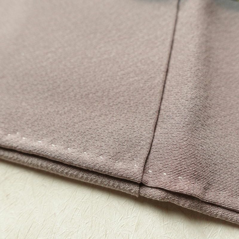 訪問着 一つ紋付き 縮緬 正絹 箔 風景柄 身丈156cm 裄丈63cm 共八掛 袷仕立て 紫・藤色_画像12