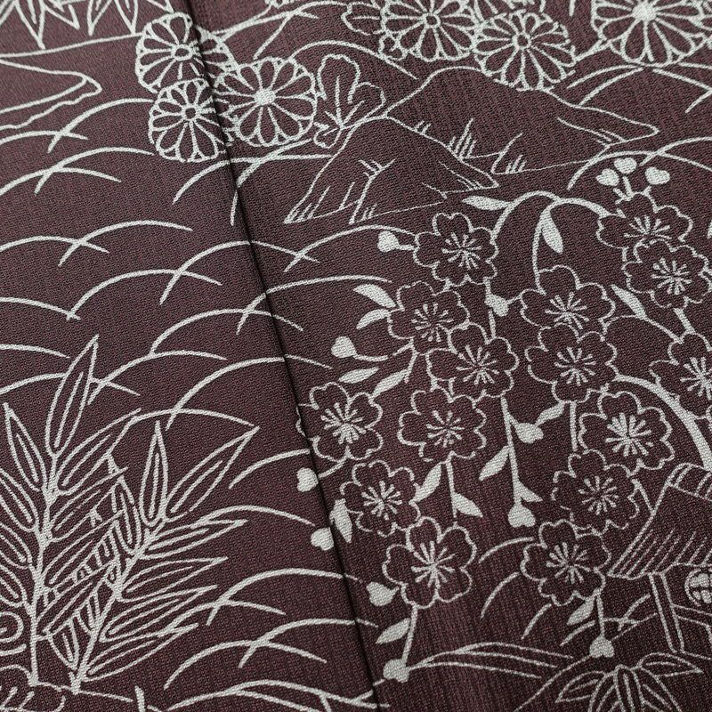 付け下げ 美品 正絹 箔 古典柄 附下 身丈164cm 裄丈69cm 着物 袷仕立て 紫・藤色_画像6