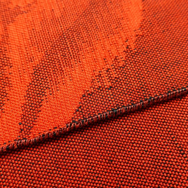 名古屋帯 六通柄 正絹 紬地 幾何学柄・抽象柄 通し仕立て 赤・朱_画像16