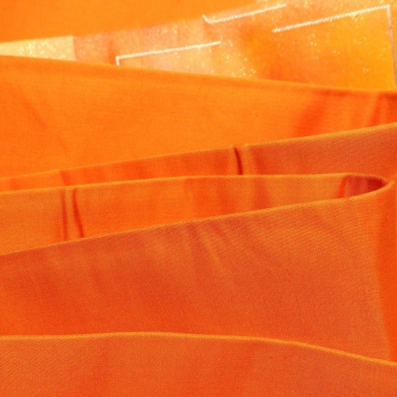 名古屋帯 六通柄 良品 正絹 幾何学柄・抽象柄 名古屋仕立て 橙_画像22