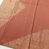 付け下げ 良品 一つ紋付き 刺繍 正絹 身丈159cm 裄丈66cm 幾何学柄・抽象柄 袷仕立て 茶_画像4