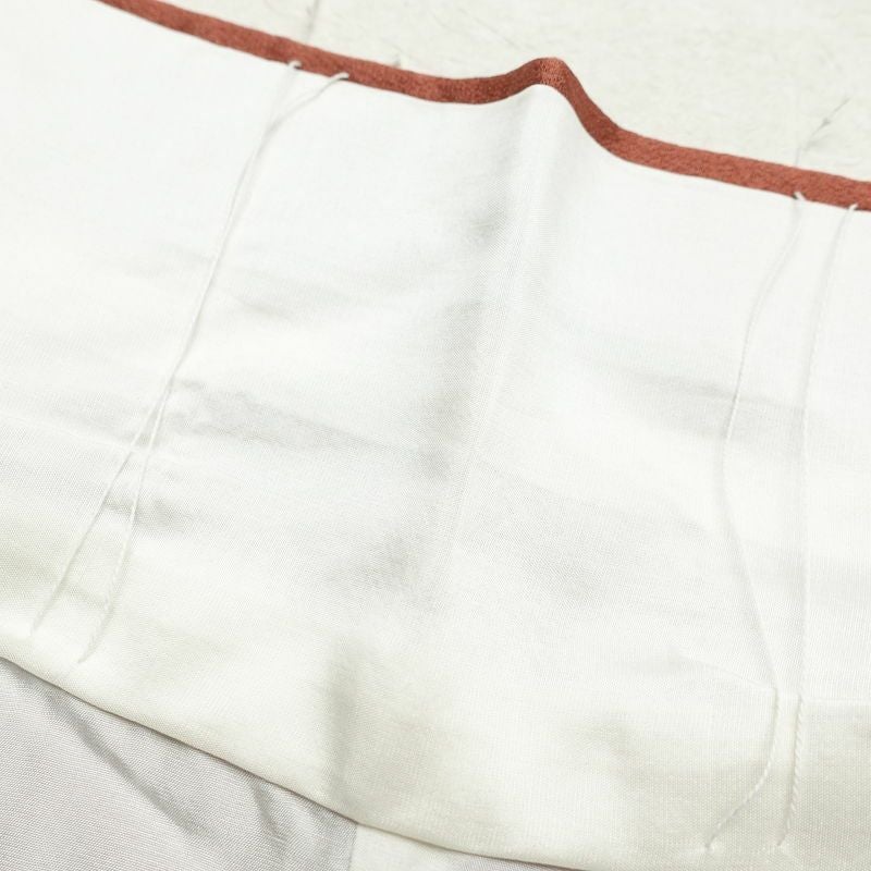 付け下げ 良品 一つ紋付き 刺繍 正絹 身丈159cm 裄丈66cm 幾何学柄・抽象柄 袷仕立て 茶_画像29