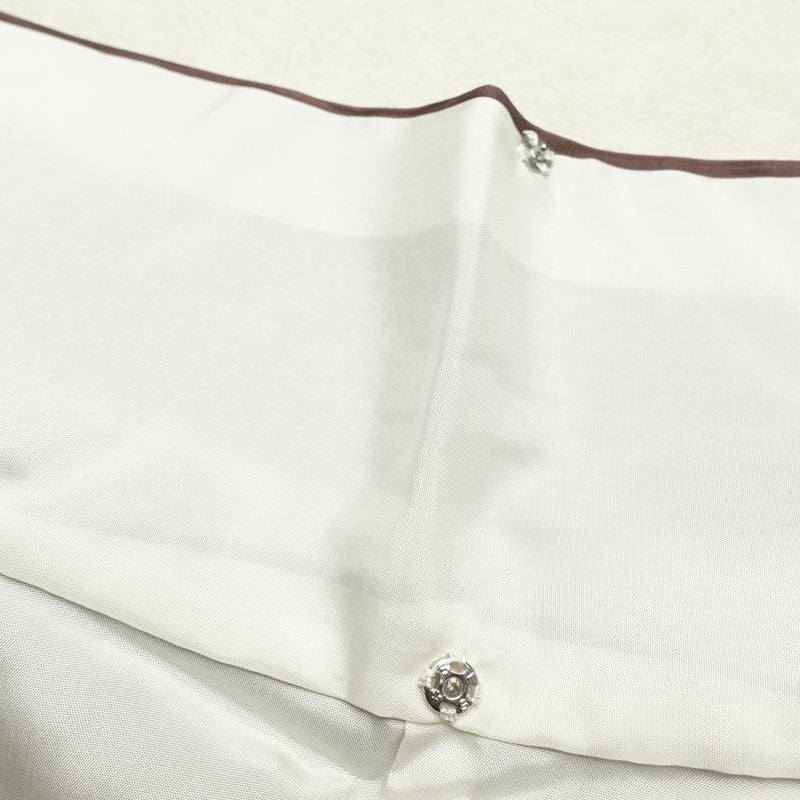 訪問着 良品 正絹 刺繍 木の葉・植物柄 身丈161cm 裄丈66cm 縞柄 袷仕立て 小豆・エンジ_画像31