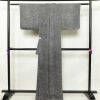 小紋 落款入り しつけ糸付き 縮緬 正絹 身丈167cm 裄丈63cm その他の柄 袷仕立て グレー_画像2