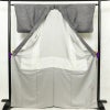 小紋 落款入り しつけ糸付き 縮緬 正絹 身丈167cm 裄丈63cm その他の柄 袷仕立て グレー_画像3