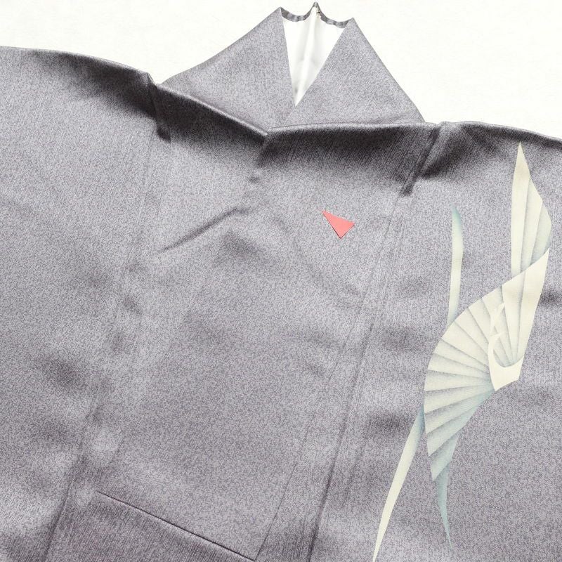 付け下げ 正絹 金彩 古典柄 箔 附下 身丈157.5cm 裄丈63cm 袷仕立て グレー_画像21