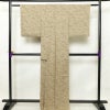 小紋 美品 しつけ糸付き 正絹 花柄 袷仕立て 身丈166.5cm 裄丈66.5cm ベージュ_画像2