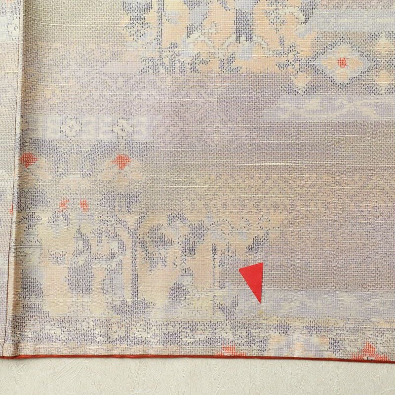 紬 良品 しつけ糸付き 正絹 幾何学柄・抽象柄 身丈166.5cm 裄丈68.5cm 袷仕立て 多色使い_画像13