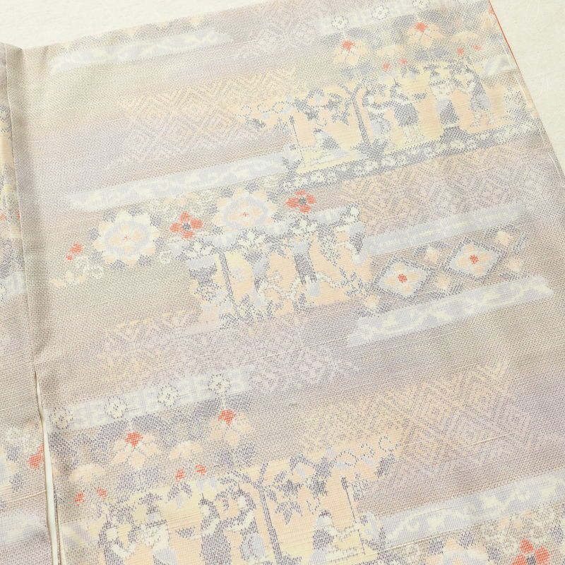 紬 良品 しつけ糸付き 正絹 幾何学柄・抽象柄 身丈166.5cm 裄丈68.5cm 袷仕立て 多色使い_画像20