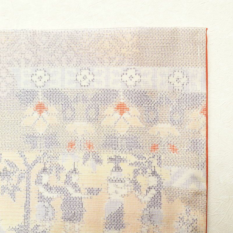 紬 良品 しつけ糸付き 正絹 幾何学柄・抽象柄 身丈166.5cm 裄丈68.5cm 袷仕立て 多色使い_画像21