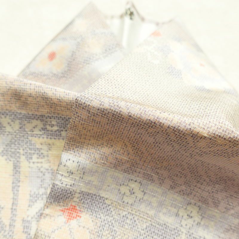 紬 良品 しつけ糸付き 正絹 幾何学柄・抽象柄 身丈166.5cm 裄丈68.5cm 袷仕立て 多色使い_画像28