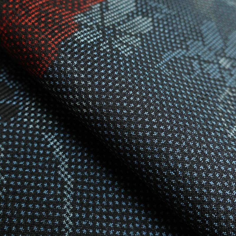 紬 正絹 紬着物 花柄 袷仕立て つむぎ 身丈155.5cm 裄丈63cm 青・紺_画像30