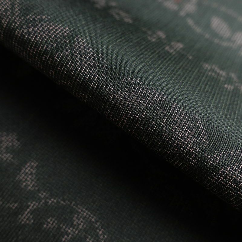 紬 良品 しつけ糸付き 着物 つむぎ 正絹 身丈155.5cm 裄丈65.5cm 花柄 袷仕立て 黒_画像26