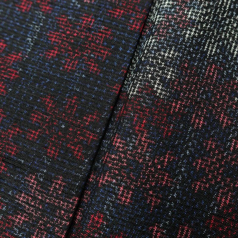 紬 美品 しつけ糸付き 紬着物 正絹 花柄 身丈170cm 裄丈66cm 袷仕立て 青・紺_画像8