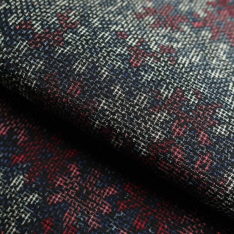 紬 美品 しつけ糸付き 紬着物 正絹 花柄 身丈170cm 裄丈66cm 袷仕立て 青・紺_画像27