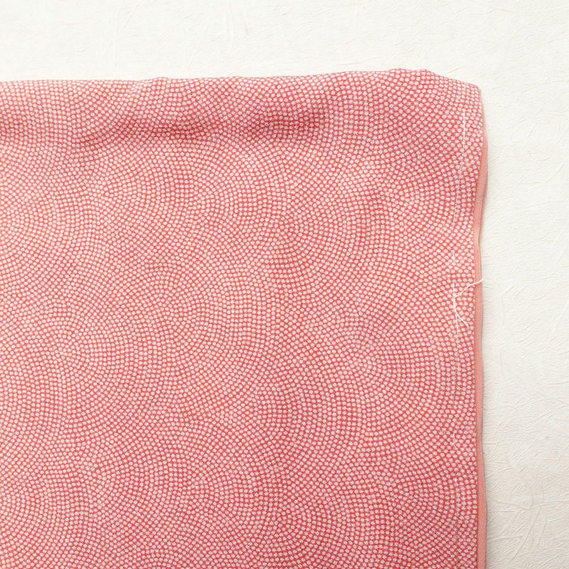 小紋 美品 鮫小紋 しつけ糸付き 正絹 身丈153.5cm 裄丈65cm 古典柄 袷仕立て ピンク_画像15