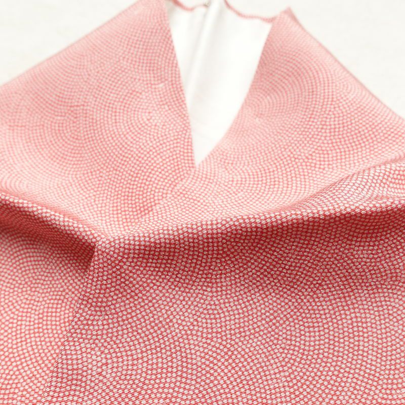 小紋 美品 鮫小紋 しつけ糸付き 正絹 身丈153.5cm 裄丈65cm 古典柄 袷仕立て ピンク_画像22