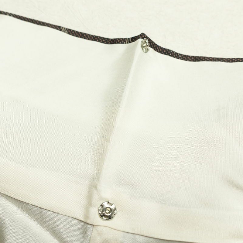 紬 良品 しつけ糸付き 紬着物 正絹 木の葉・植物柄 身丈155cm 裄丈63cm 袷仕立て 茶_画像25