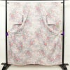 小紋 美品 しつけ糸付き 正絹 金彩 花柄 身丈159.5cm 裄丈64.5cm 袷仕立て 紫・藤色_画像1