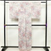 小紋 美品 しつけ糸付き 正絹 金彩 花柄 身丈159.5cm 裄丈64.5cm 袷仕立て 紫・藤色_画像2