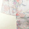 小紋 美品 しつけ糸付き 正絹 金彩 花柄 身丈159.5cm 裄丈64.5cm 袷仕立て 紫・藤色_画像14