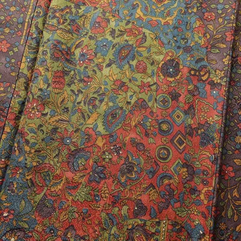 小紋 美品 正絹 着物 幾何学柄・抽象柄 身丈169.5cm 裄丈71.5cm 袷仕立て 多色使い_画像6