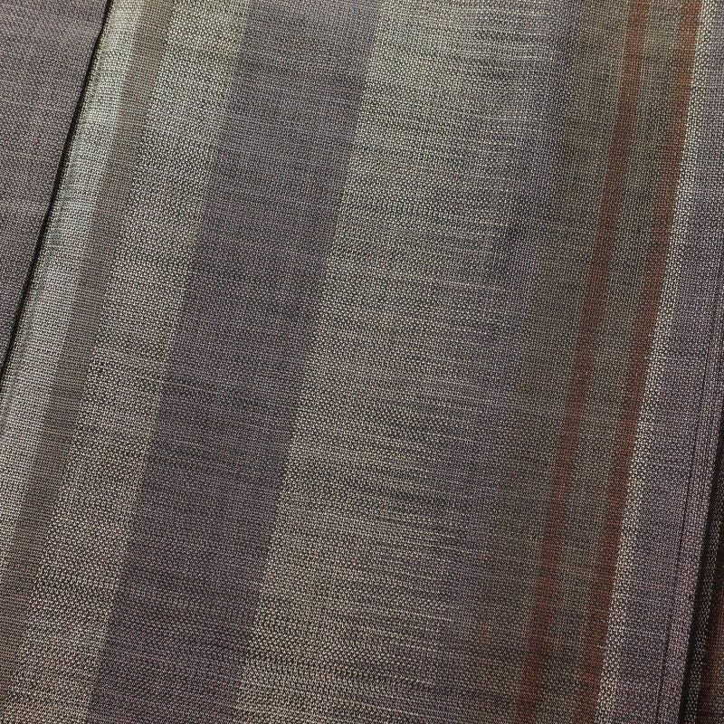 紬 良品 正絹 紬着物 縞柄・線柄 袷仕立て 身丈162cm 裄丈66cm 紫・藤色_画像6