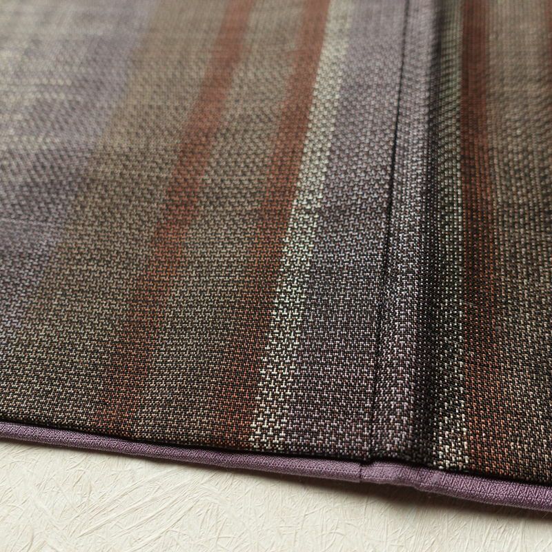 紬 良品 正絹 紬着物 縞柄・線柄 袷仕立て 身丈162cm 裄丈66cm 紫・藤色_画像11