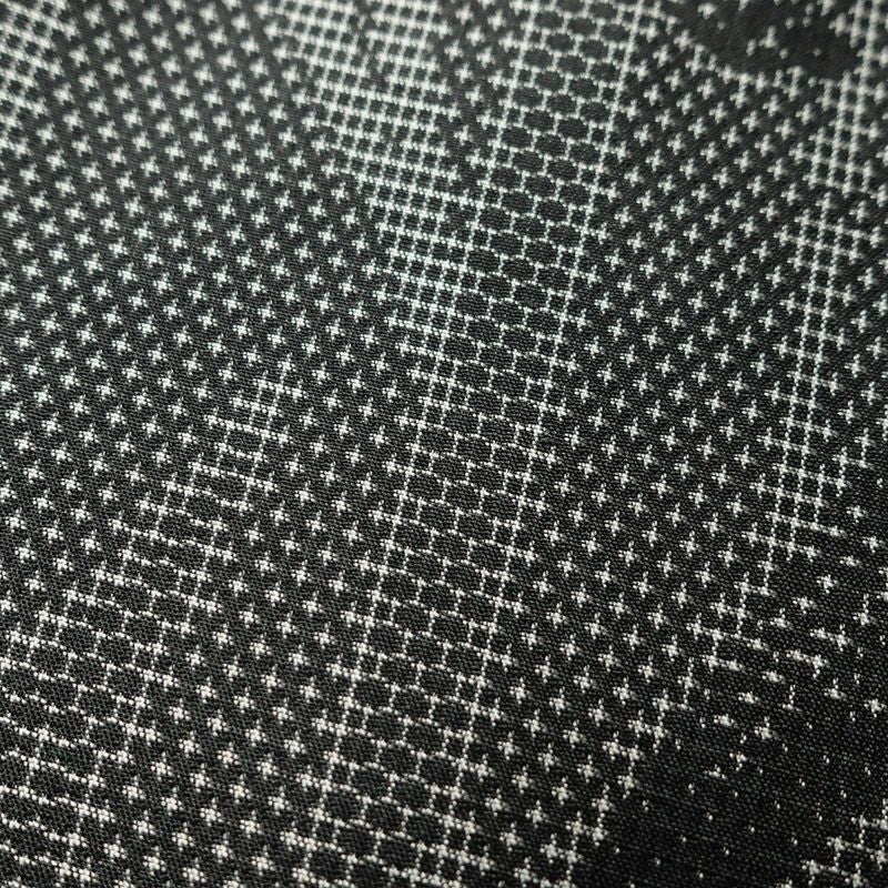 紬 美品 しつけ糸付き 正絹 木の葉・植物柄 身丈164.5cm 裄丈66.5cm 袷仕立て グレー_画像7