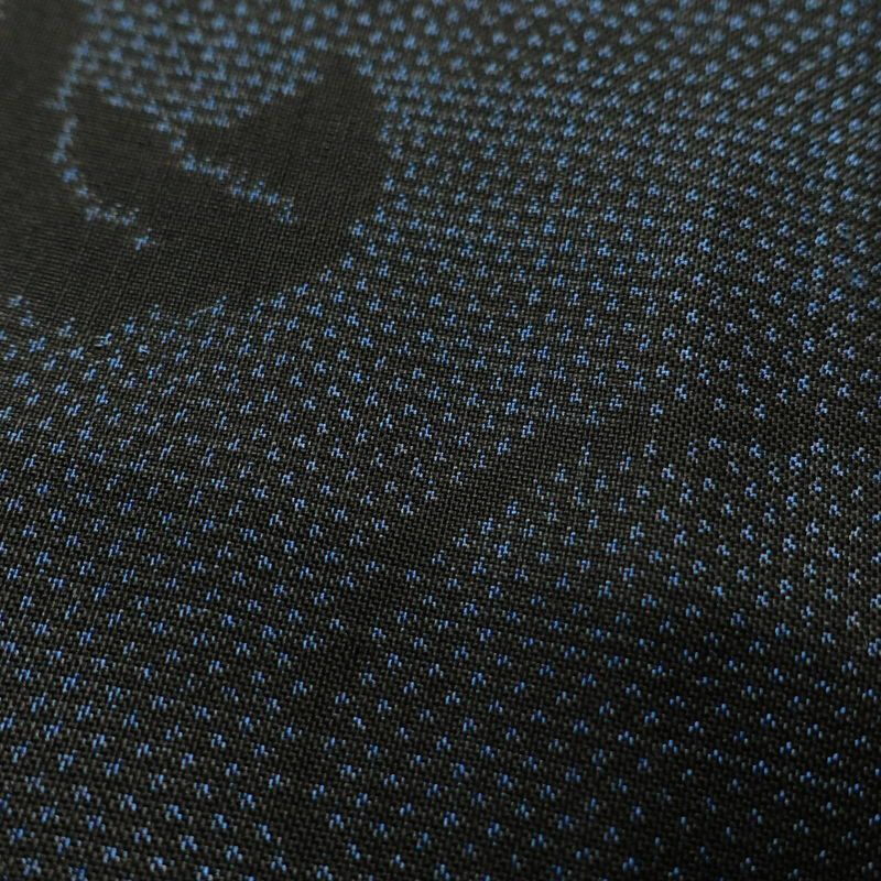 大島紬 純泥染 証紙あり 正絹 花柄 袷仕立て 身丈156cm 裄丈64cm 青・紺_画像9