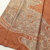 訪問着 紬地 良品 スワトウ刺繍 一つ紋付き 身丈164cm 裄丈66.5cm 正絹 幾何学柄・抽象柄 袷仕立て 茶_画像4