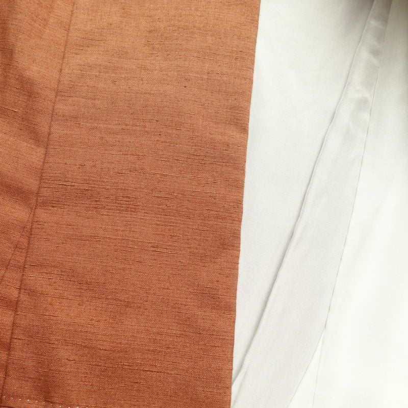 訪問着 紬地 良品 スワトウ刺繍 一つ紋付き 身丈164cm 裄丈66.5cm 正絹 幾何学柄・抽象柄 袷仕立て 茶_画像30