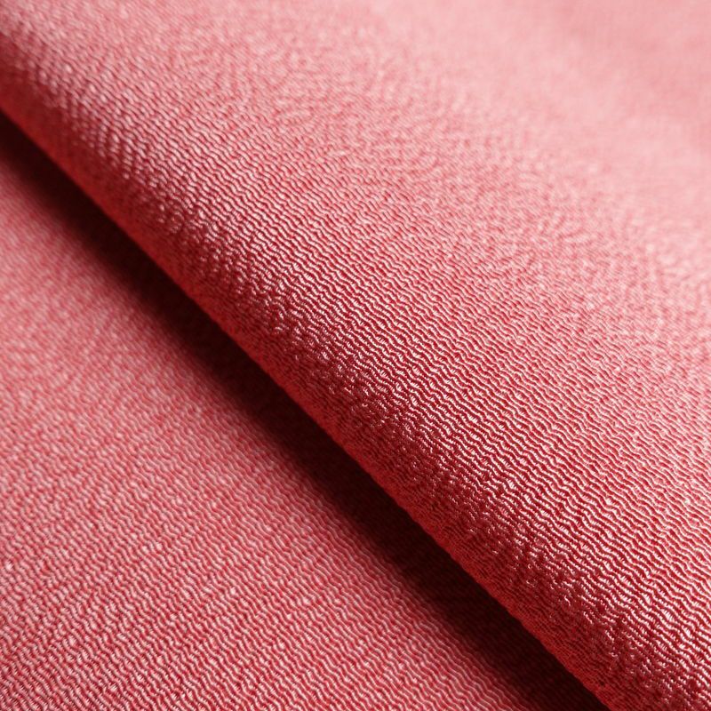 小紋 美品 しつけ糸付き 縮緬 正絹 木の葉・植物柄 身丈160.5cm 裄丈65.5cm 袷仕立て ピンク_画像26