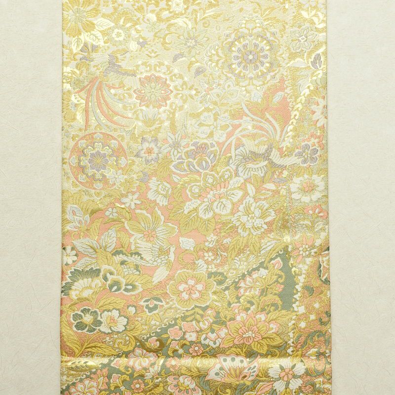 袋帯 六通柄 美品 祝華文 京都西陣織元謹製 フォーマル用 正絹 幾何学柄・抽象柄 クリーム_画像13