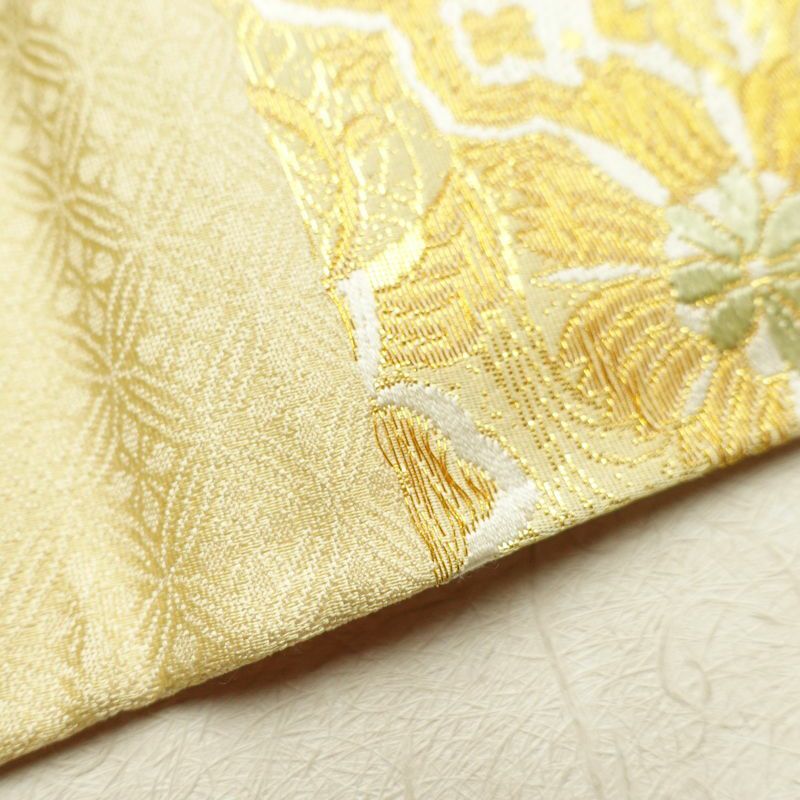 袋帯 六通柄 美品 祝華文 京都西陣織元謹製 フォーマル用 正絹 幾何学柄・抽象柄 クリーム_画像26