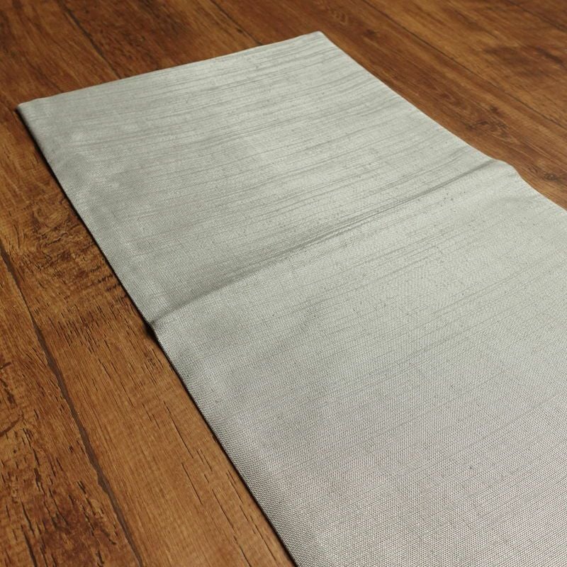 袋帯 太鼓柄 由水人形図 フォーマル用 正絹 銀彩 人物・動物柄 グレー_画像30