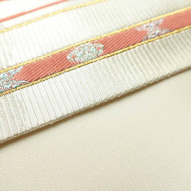 袋帯 太鼓柄 良品 フォーマル用 正絹 風景柄 クリーム_画像20