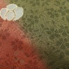 付け下げ しつけ糸付き 正絹 金彩 花柄 身丈166cm 裄丈65cm 袷仕立て 緑・うぐいす色_画像7