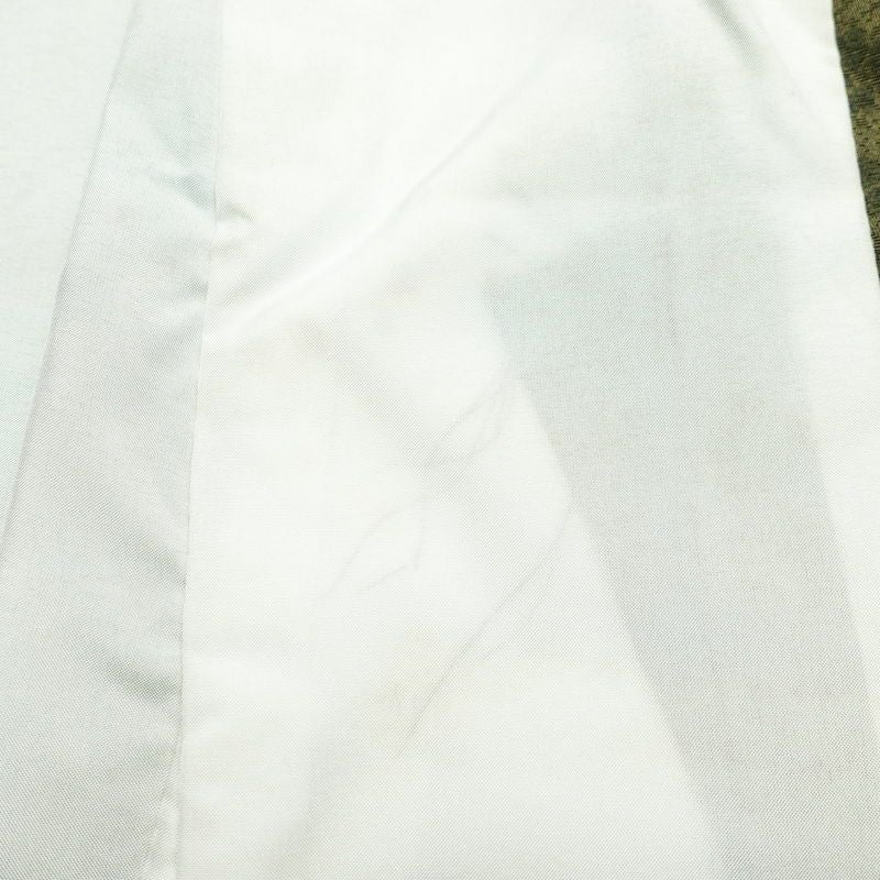 付け下げ しつけ糸付き 正絹 金彩 花柄 身丈166cm 裄丈65cm 袷仕立て 緑・うぐいす色_画像27