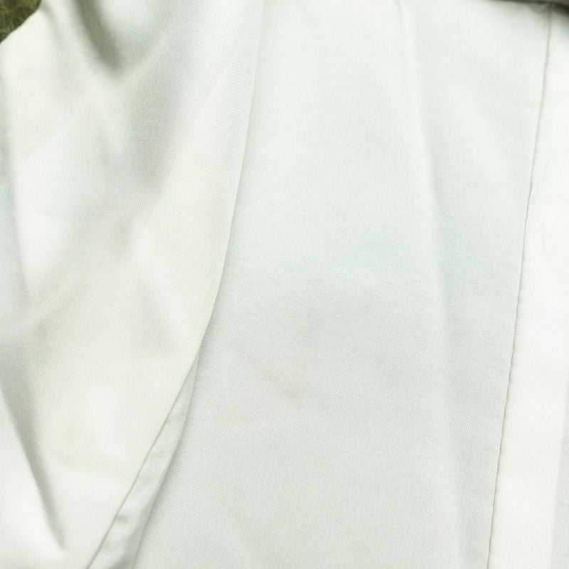 付け下げ しつけ糸付き 正絹 金彩 花柄 身丈166cm 裄丈65cm 袷仕立て 緑・うぐいす色_画像28