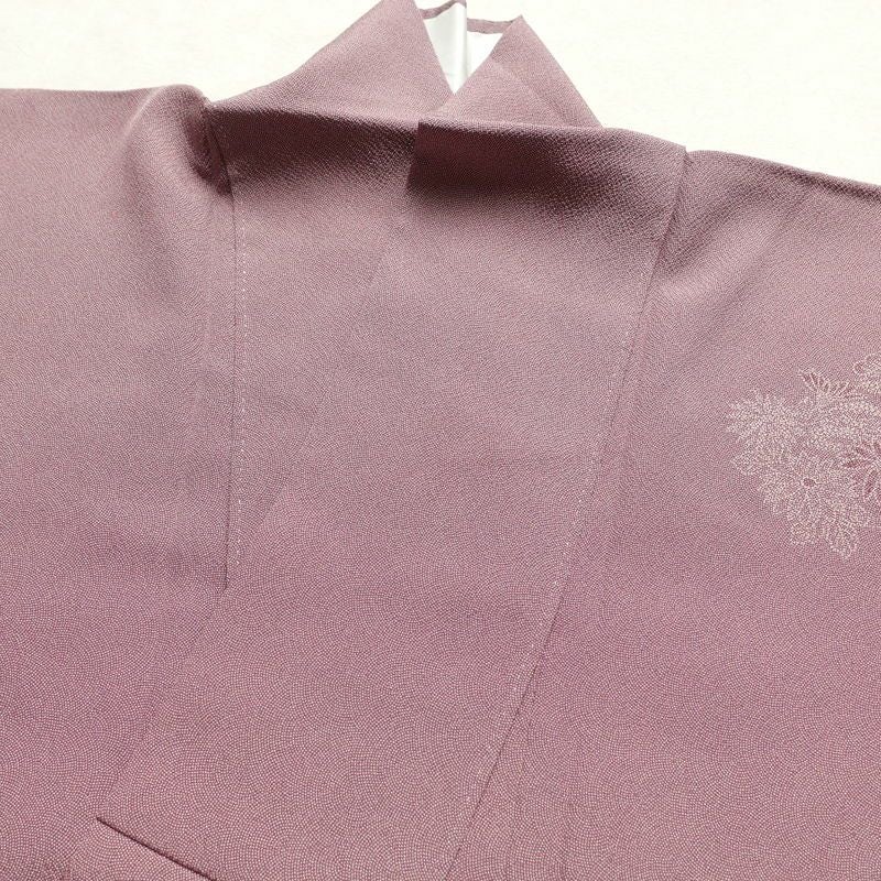 付け下げ 鮫小紋 矢田昇作 伝統工芸士伊勢錐彫士 身丈158.5cm 裄丈64.5cm 良品 縮緬 正絹 古典柄 袷仕立て 紫・藤色_画像23