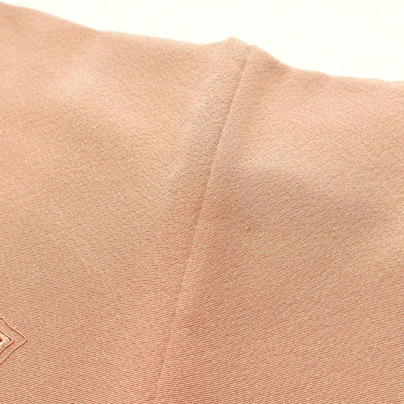 付け下げ 良品 スワトウ刺繍 しつけ糸付き 身丈152.5cm 裄丈63cm 縮緬 正絹 古典柄 袷仕立て ぼかし 小豆・エンジ_画像25