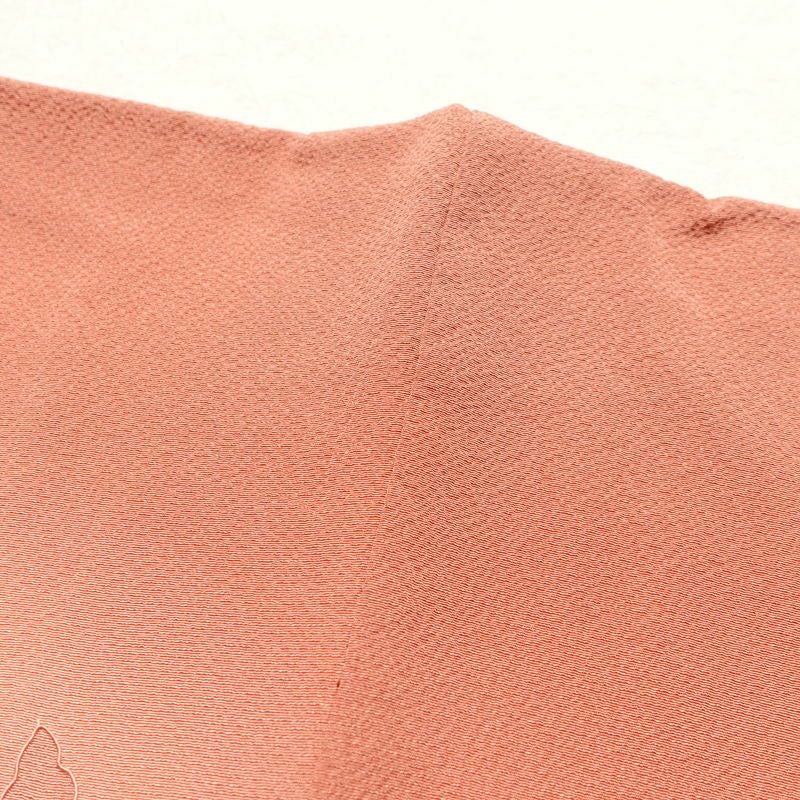 付け下げ 良品 スワトウ刺繍 縮緬 正絹 古典柄 袷仕立て ピンク_画像25